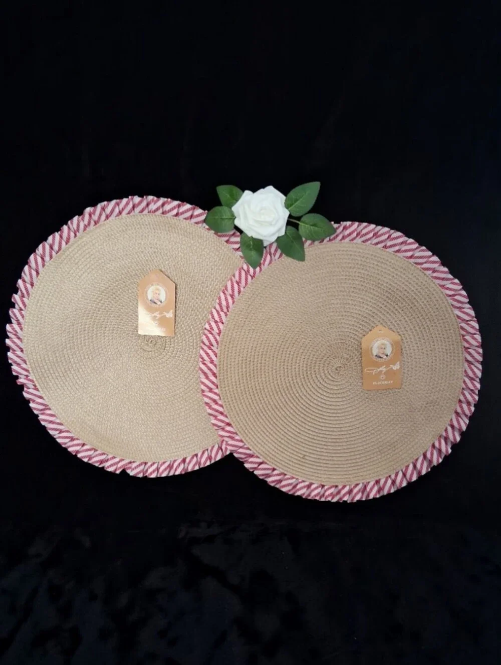 Dolly Parton Round Woven Ruffle Placemats Set Of 2